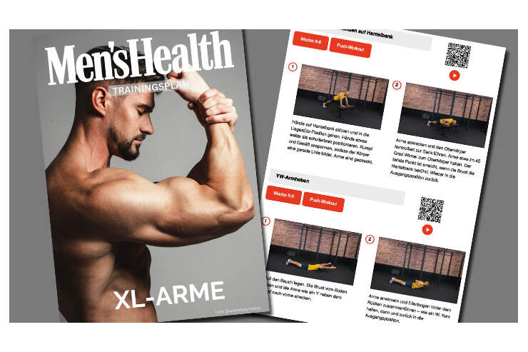 XL-Arme mit Home-Gym-Trainingsplan für 2 Wochen – Trainingsplan für Fortgeschrittene unter 40